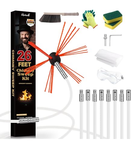 Amazon.com: Morinoli Chimney Sweep Kit - 46 Feet, Chrome Button
